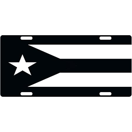Puerto Rican Flag Metal Novelty Car License Plate Black Gray And White Format Licence Plate Frames Automotive Fusionmagazine Org
