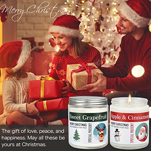 Christmas Gifts For Women Apple Cinnamon & Sweet Grapefruit Christmas Scented Candles Long Lasting Soy Aromatherapy Candle Xmas Gifts Stocking Stuffers For Friends Family Mom Coworker #TOP1