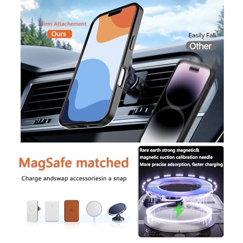 Image of Magnetic iPhone 16 Pro case,Compatible with Magsafe, Military-Grade Protection,Slim Translucent Matte Shockproof with Anti-Scratch Anti-Fingerprint Phone Cover (Black, iPhone 16 Pro)