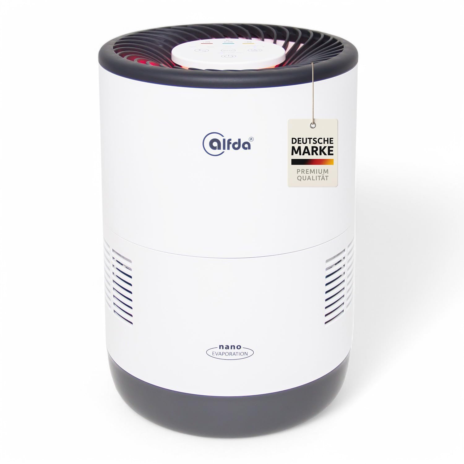 alfda ALB300 Luftbefeuchter bis 44 m² 2,8 L Tank | Leise 24 dB, Kaltverdunstung mit antibakteriellem Filter, Automatikmodus mit Sensor