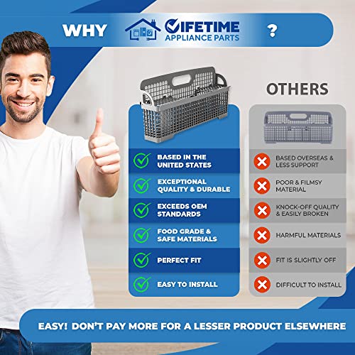 Upgraded Lifetime Appliance W10190415 Silverware Basket Compatible With Whirlpool, Kenmore Dishwasher - Wpw10190415 #TOP1