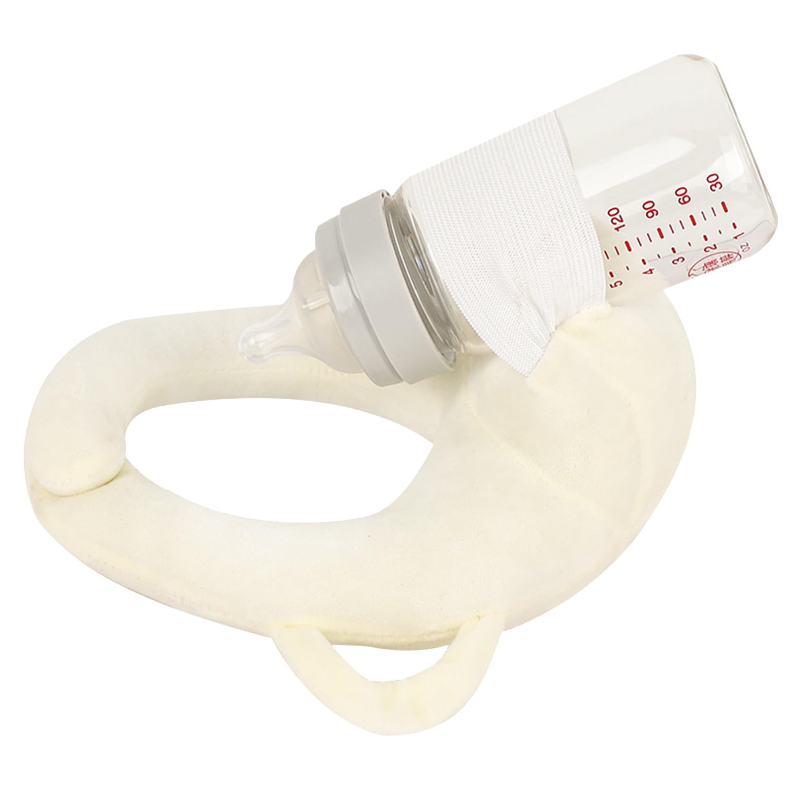 Baby Bottle Feeding Support Pillow, Independent Feeding Pad, Hands-Free Nursing Support (Light Yellow)