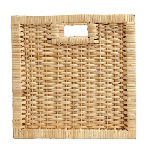 Image of WBS Wicker wardrobe Basket for storage | wardrobe organizer for storage | Clothes storage box | books, cloths, newspapers, photos, toys, plants,12.5 x 13.5 x 12.5 Inch