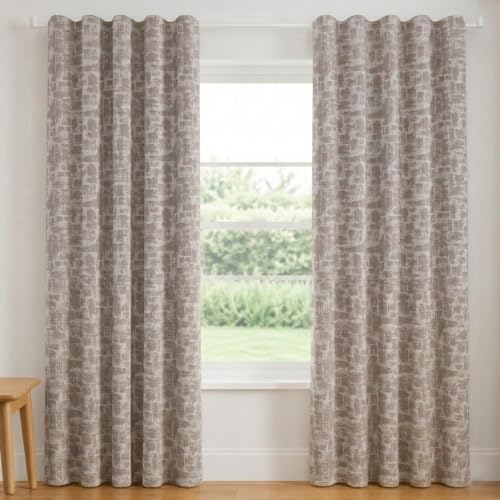 Image of FRESH FROM LOOM 7ft | Non-Ring Curtains | S-Wave Pleat | Window Curtains for Slider Track | Non-Ring Curtains | S-Wave Pleat | Blackout Parda for Door | Parde (Mouse | 7 Feet, 1pc Only)