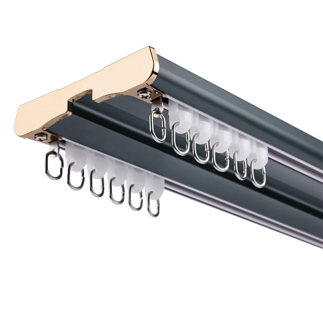 GJMSSMY Heavy Duty Double Curtain TrackCustomizable Aluminum Ceiling Rail for Living Room Bathroom BedroomVersatile Curtain Track Kit for Room Partitioning