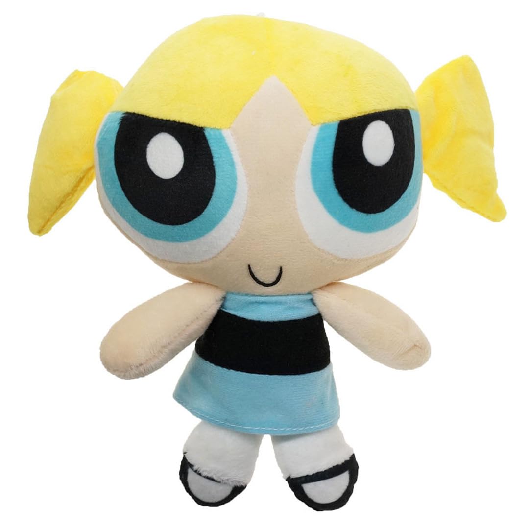 YIUNL Cartoon The Powerpuff Girls Plush Toy Set Bubbles Blossom Buttercup Pillow Stuffed Anime Doll for Kids Birthday Gift 25cm Style-02