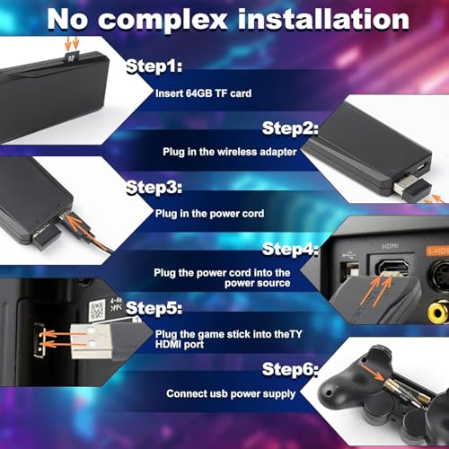 Retro Game Stick 4K HDMI Output Wireless Retro Game Console with Built-in 20000+ Games and Daul 2.4GHz Wireless Controller, Plug and Play Video Games for TV - Image 6