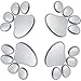 MINGZE 4 pièces Stickers Autocollant de Voiture d'empreinte de Pas de Chien de Chrome de 3D, décoration Automatique de décalque d'emblème (Argent)