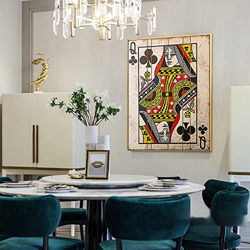 Jack Queen And King Playing Cards Wall Art Canvas Ace Of Spade Card Poker Poster Vintage Poker Playing Cards Canvas Prints Bar Pub Casino Decoration Pictures Nordic Playing Card Pictures On Canvas 16*24 Inch*3 Unframed (B, 16*24Inch*3 Unframed) #TOP6