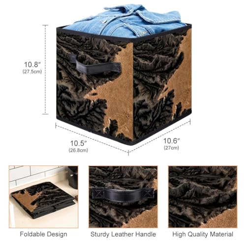 Boîte de rangement pliable en tissu panier cube avec poignées