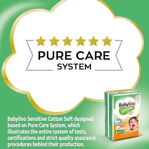 Babylino Sensitive Baby Windeln Größe 6, Extra Large (13-18Kg), 114 Windeln