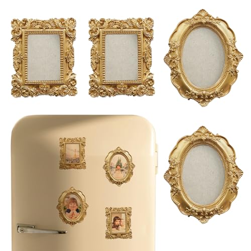NSdawali 4 Pcs Magnetic Picture Frames for Refrigerator, Wall Hanging