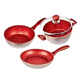 ダイレクトテレショップ フレーバーストーン グランド4点セット レッド IH対応 直径24cm 鍋 フライパンセット ダイレクトテレショップ フレーバーストーン グランド4点セット レッド IH対応 直径24cm 鍋 フライパンセット