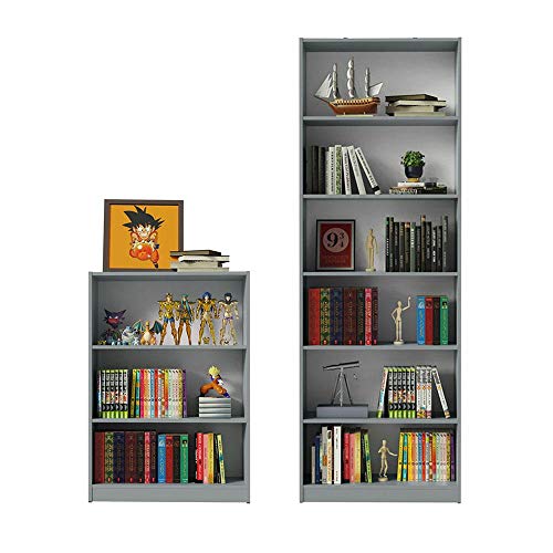 Kit Madesa Estante Livreiro 6908 + Estante Livreiro 6907 - Cinza