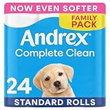 Andrex Complete Clean Toilet Roll 24 Rolls (Previously Andrex Classic Clean Toilet Tissue) Unbeatable Toilet Paper with Unique 3D Wave, FSC Certified