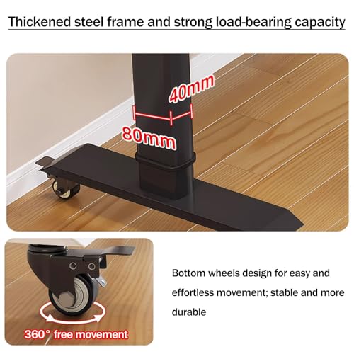 Table de chevet réglable par manivelle pour ordinateur portable