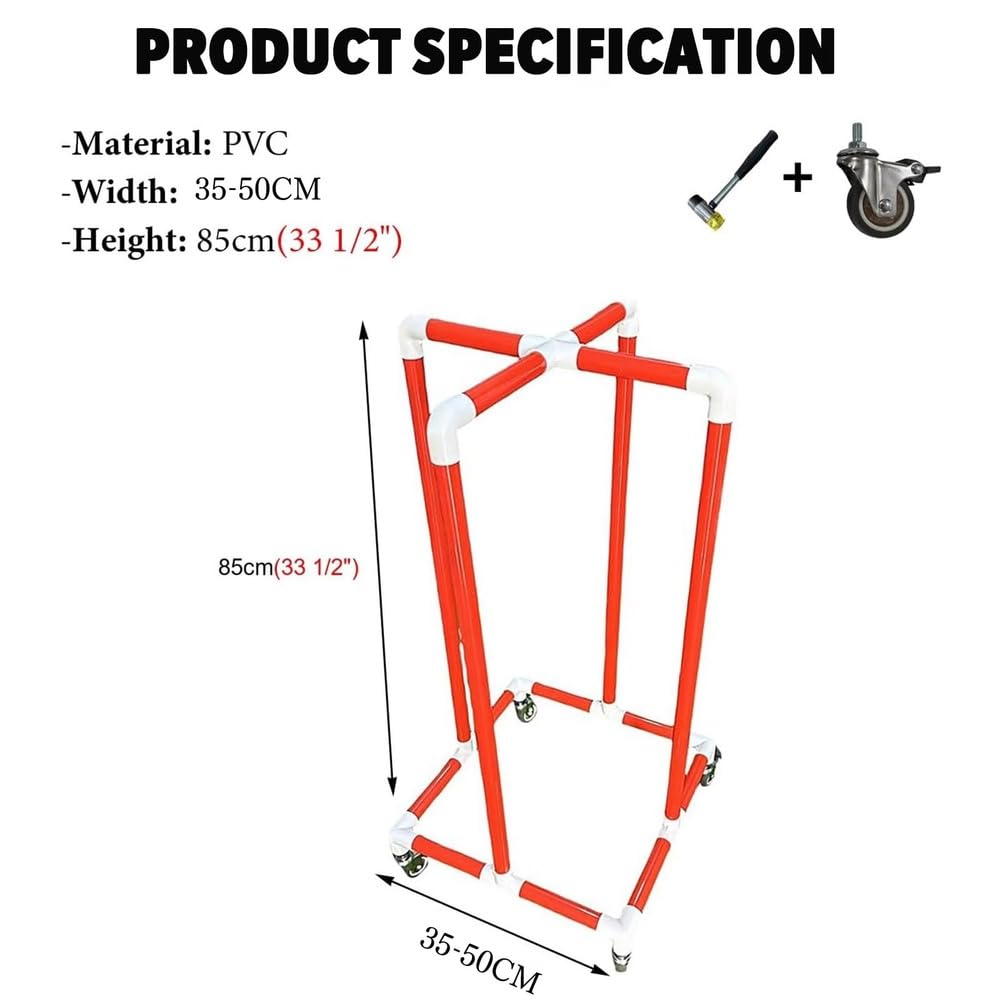 Support Mobile pour Cerceaux De Hula Hoop, Chariot De Rangement en PVC pour Cerceaux De Hula Hoop, Support De Rangement Portable pour Cerceaux De Fitness