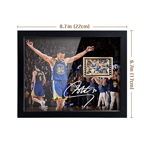 ORIMAMI Gifts for Basketball Player Stephen Curry Fans,Sport Superstar Picture Desktop Framed Photo 8x6 Inches with Printed Signed and 1x35mm Film Mini Cell Display - Image 6