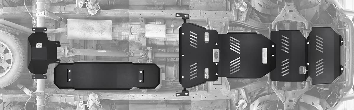 Juego completo de 5 piezas de protección contra el empotramiento de aluminio, 7 mm, color negro