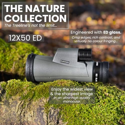 PURSUAL12x50 ED Monocular Telescope for Adults & Kids, High Power and High Definition, Waterproof FMC Lens & Scope for Bird Watching, Camping, Hiking, Hunting, Concert, Wildlife, Travel - Image 2