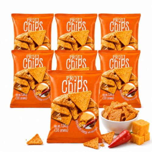 ProtiWise Spicy Nacho Cheese Protein Chips - High Protein Low Carb Keto Snack - 14g Protein High Fiber Gluten Free - Low Calorie Weight Loss - Healthy Snacks for Adults - 7 Count
