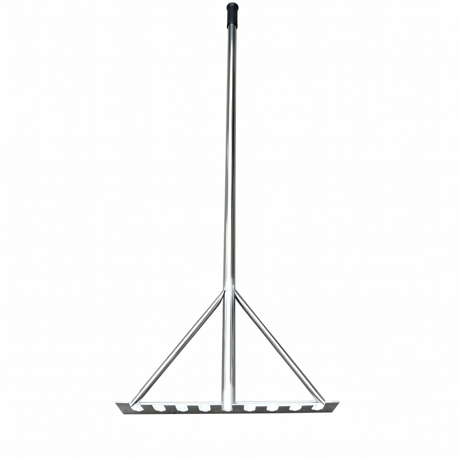 Rastrillo Nivelador Arena Empuñadura Negra Rastrillo Acero Inoxidable 32 Mm Nivelador Arena , Rastrillo De Dientes Cóncavos Y Convexos De Acero Inoxidable Mango De 32 Mm
