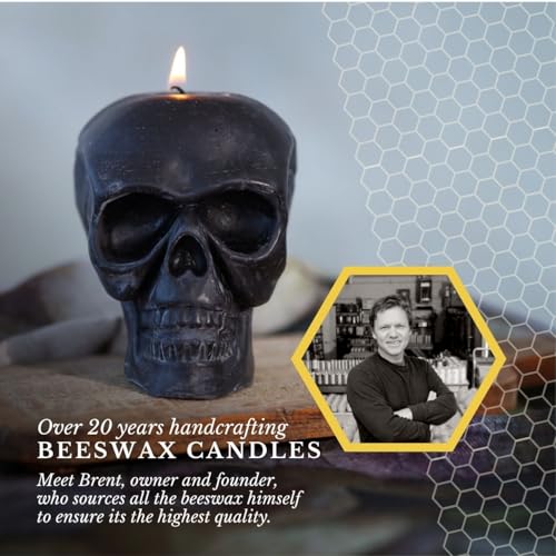 Image of Big Dipper Wax Works Black Skull Candle, Unscented (3.5 x 3.75in)