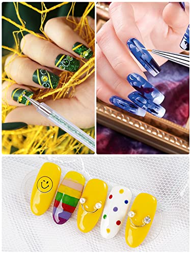 5 Stück Nail Art Liner Pinsel Nail Art Dotting Pen, EBANKU Nagel Pinsel Set Punktierung Stift Brushes Acryl Dual-Ended… – Bild 6