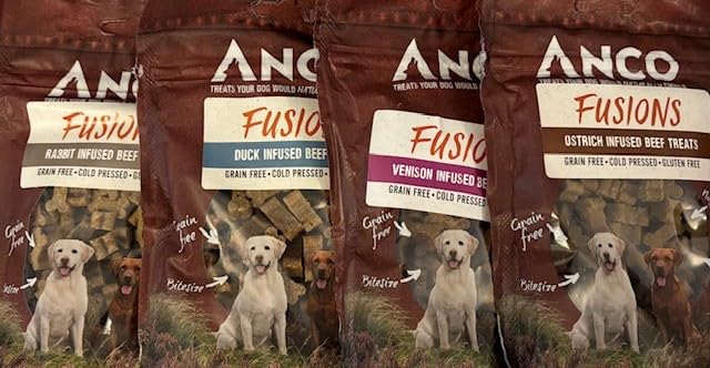 Anco Fusions Dog Training Treats Variety Pack (Beef/Duck/Ostrich/Rabbit)