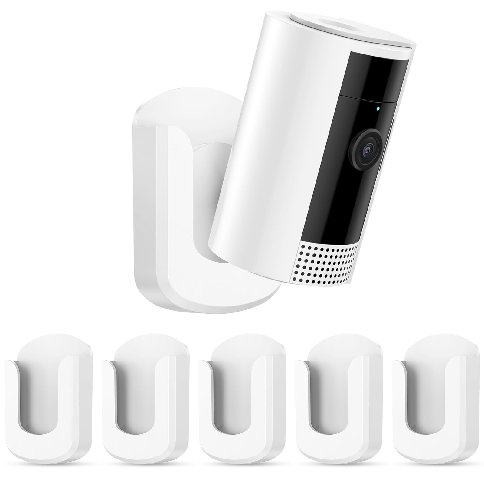 No Drill Ring Indoor Cam Adhesive Wall Mount Bracket - No Screws Needed, Easy Install - Compatible with Ring Cameras(1st Gen and 2nd Gen) for Home Surveillance (5 Pack)