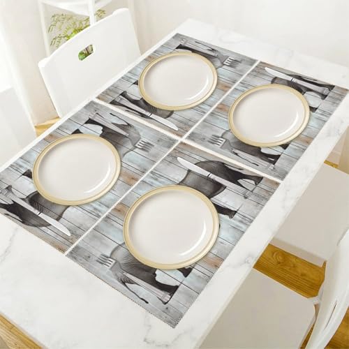 Sets de table éléphant pour une décoration de table de salle à manger chaleureuse