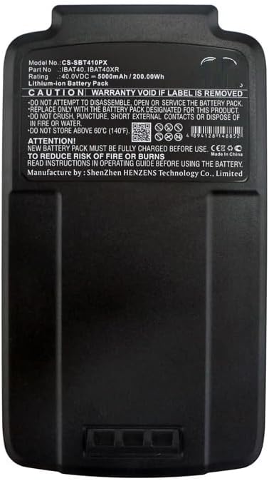 5000mAh/40.0V Replacement Battery for iONMAX Cordless Brushless Chai iON18SB-HYB iON16CS iONMAX Hybrid Brushless Single iON18SB iON16LM iONMAX Cordless Brushless Snow IBAT40 iBAT40XR
