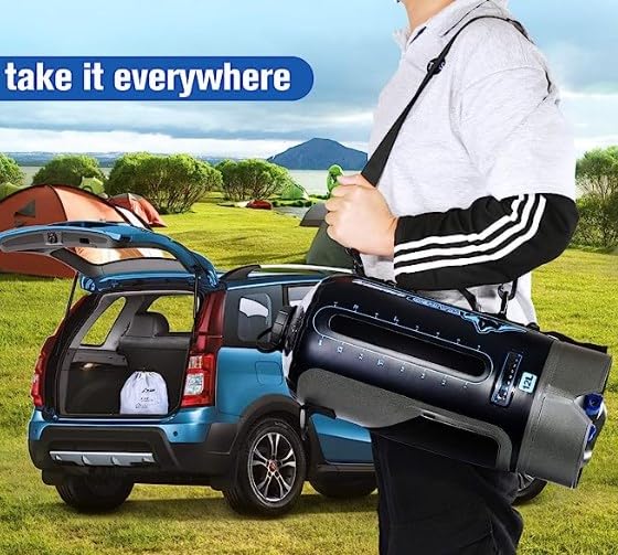 Portable Outdoor Shower Bag - 3 Gallons/12 L, Heated Camping Shower with Pump, Removable Hose and Hanging Kit, Hot Water 53 °C On/Off Switchable Shower Head for Rinsing, Travel and Hiking