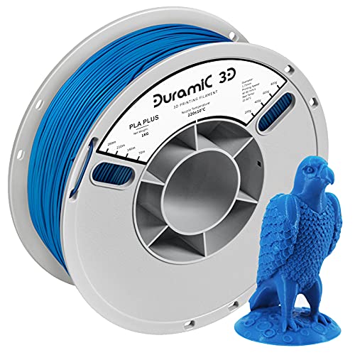 DURAMIC 3D PLA Plus (PLA+) Filament 1.75mm Blue, 3D Printing Filament Professional Tough PLA Plus 1.75mm Dimensional Accuracy +/- 0.05 mm, 1kg Spool (Pantone 300U)