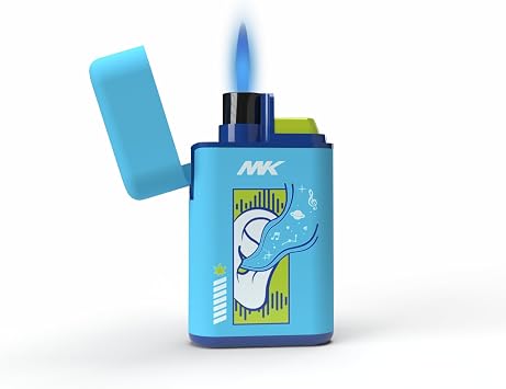 MK Lighter Torch Flame Pocket Lighter, Refillable and Multipurpose, Ideal for Candles, BBQ, Camping, and Everyday Use 5SNS-Blue