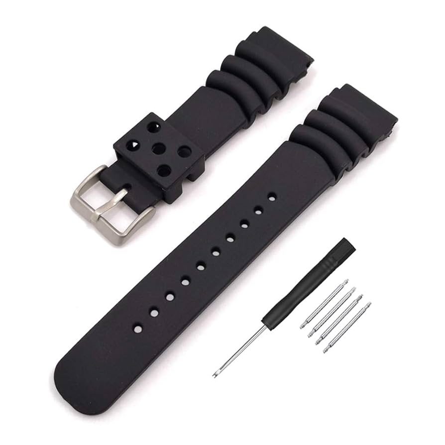 Amazon.com: Narako Black Silicone Rubber Curved Line Watch