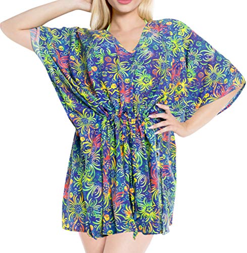 LA LEELA Vestido de diseñador Vestido de Verano Ropa de Playa Tumbona Mujeres más Arriba del Bikini Cubren Multicolor
