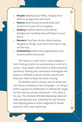 Image of The Ultimate RPG Worldbuilding Deck: 75 Cards to Create and Customize Your Own Game World (Ultimate Role Playing Game Series)