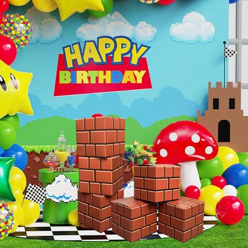 Image of 6 Pcs Brick Party Boxes for Gaming Birthday Decorations