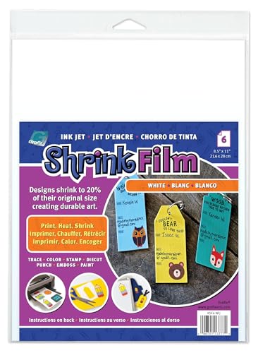Grafix Ink-Jet Printable White Opaque Shrink Film - 8.5
