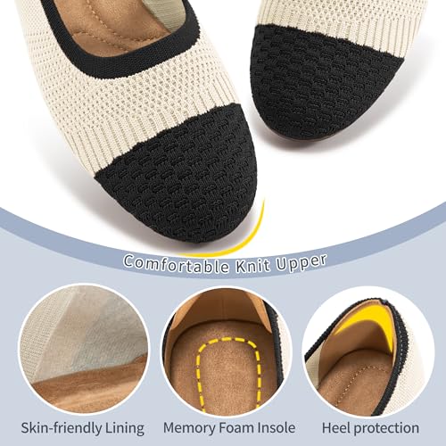 Aomigoct Flats for Women Ballets Shoes: Comfortable Dressy 2025 Knitted Flat - Ladies Walking Dress Shoe for Work Wedding4