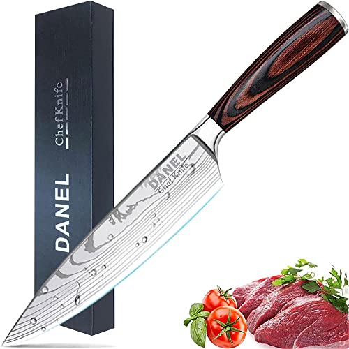 Chef Knife, 8 Inch Kitchen Knife, Premium High Carbon Stainless Steel Professional Chef's Knife, Suitable for Kitchen or Restaurant Cooking Knife