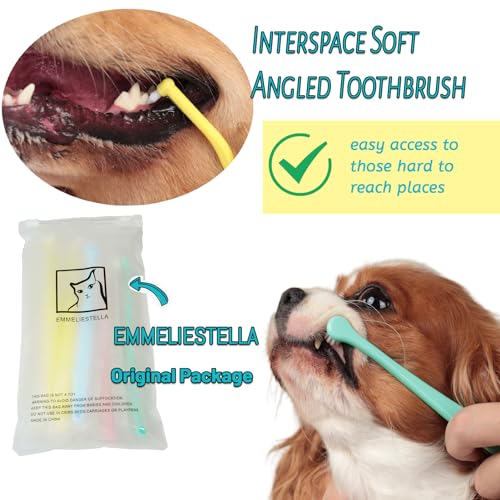 E.M&S.T by Emmeliestella Small Dog & Cat Toothbrush Micro Head, Cat Dental Care, Pets Toothbrush, Oral Hygiene, Easy to Handle, Deep Clean, Soft Bristles, Multi-Angle, Round&Pointed Toothbrush, 5 PCS… - Image 3