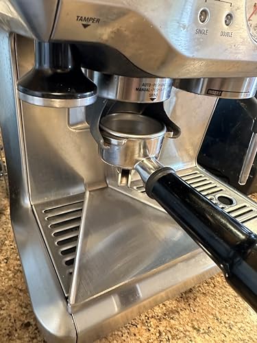 Image of Espresso Funnel Tray and Tamper Plate (Large). Eliminate coffee waste and mess. For Breville, De'Longhi, Gevi, Cafe Bellisimo, and all other home espresso systems.