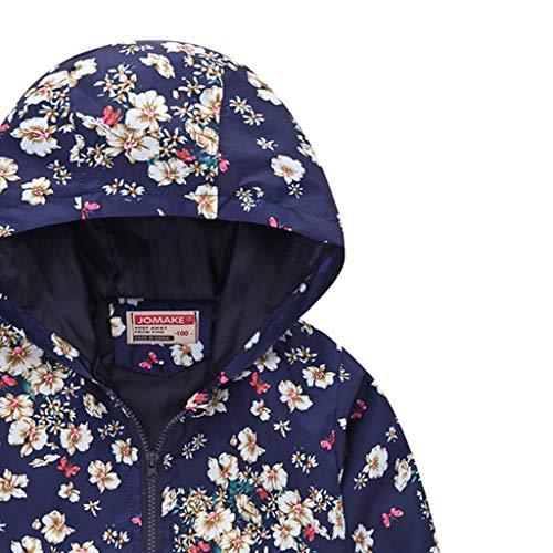 Toddler Girl Boy Windbreaker Long Sleeve Fall Coat Thin Jacket Cartoon Print Hooded Jacket (Navy, 2-3 Years)4