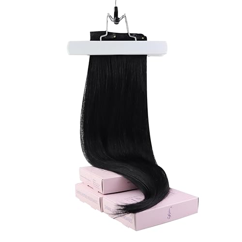 Miniatura 9 de Fshine Extensiones de cabello humano con clip, 7 unidades, extensiones de cabello Remy sin costuras, extensiones de cabello humano con clip, doble