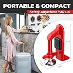 Portable Alarm Door Stopper - Strong Security Anti Theft Smart Lock for Travel Safety - Front Door Jammer Device for Apartment Hotel Home - No Drill Bottom Door Floor Blocker Brace with Siren - Image 2
