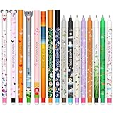 Set aus 16 radierbaren Gelstiften mit wärmeempfindlicher Tinte,Kawaii Verschiedene Tiermotive, Mehrfarbig Temperaturempfindlich, 0,7 mm Spitze, Zufälliger Stil