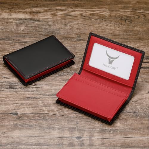 Image of HISCOW Business Card Holder with Large Compartment - Full Grain Leather