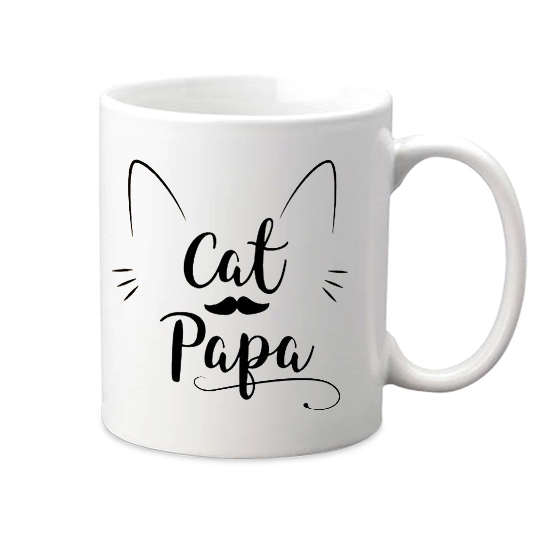 Mojolo Cat Papa Theme Printed Coffee Mug (325 ml)
